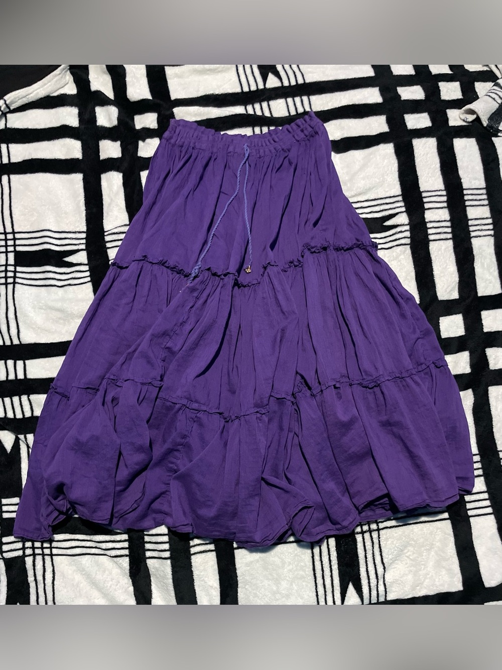 Purple Cotton Maxi Skirt